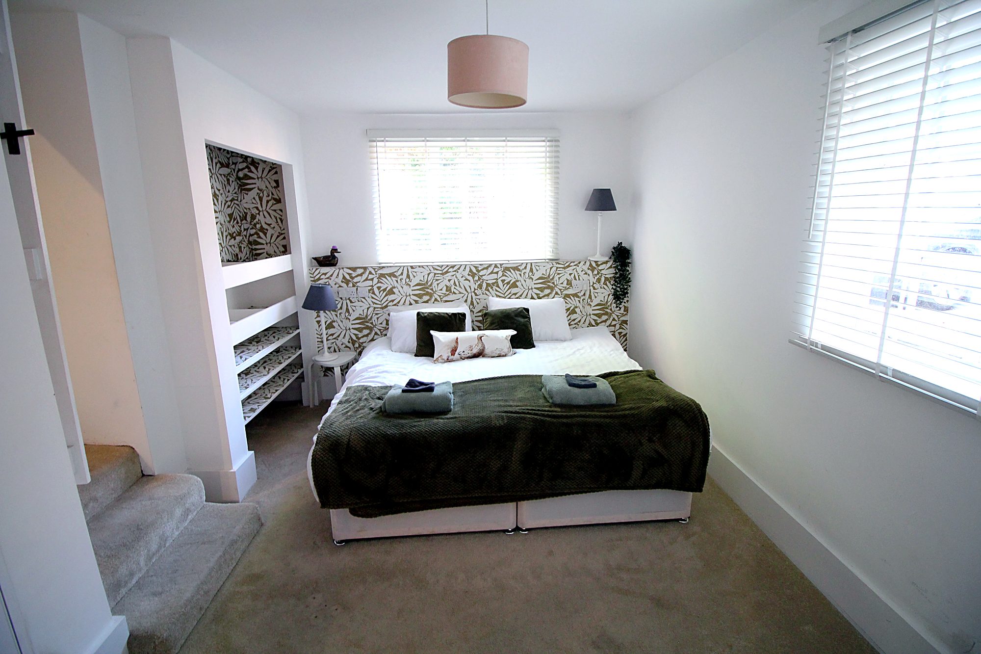 Eaves bedroom with plantation shutters