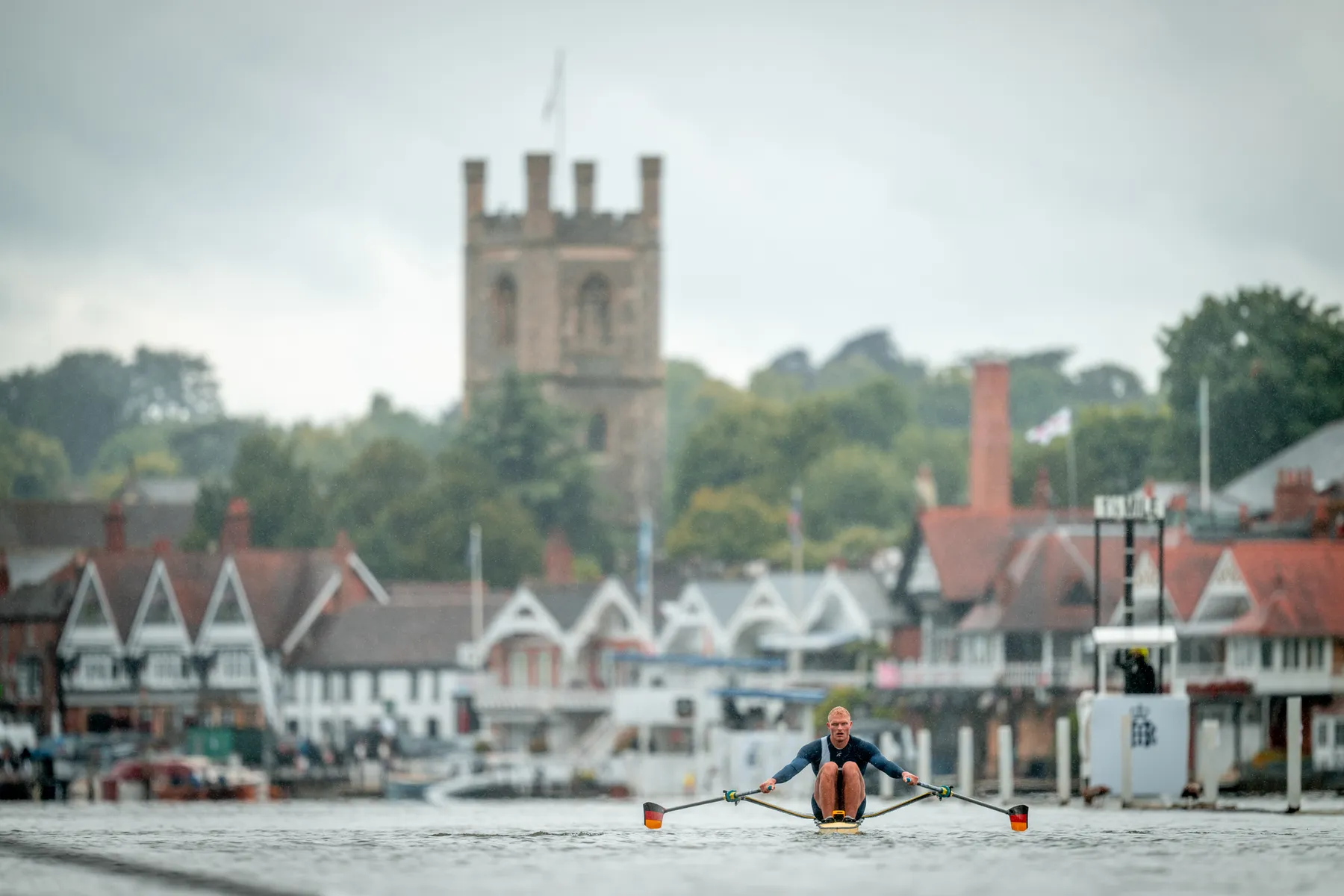 The Thames at Henley — looking towards the bridge from the towpath