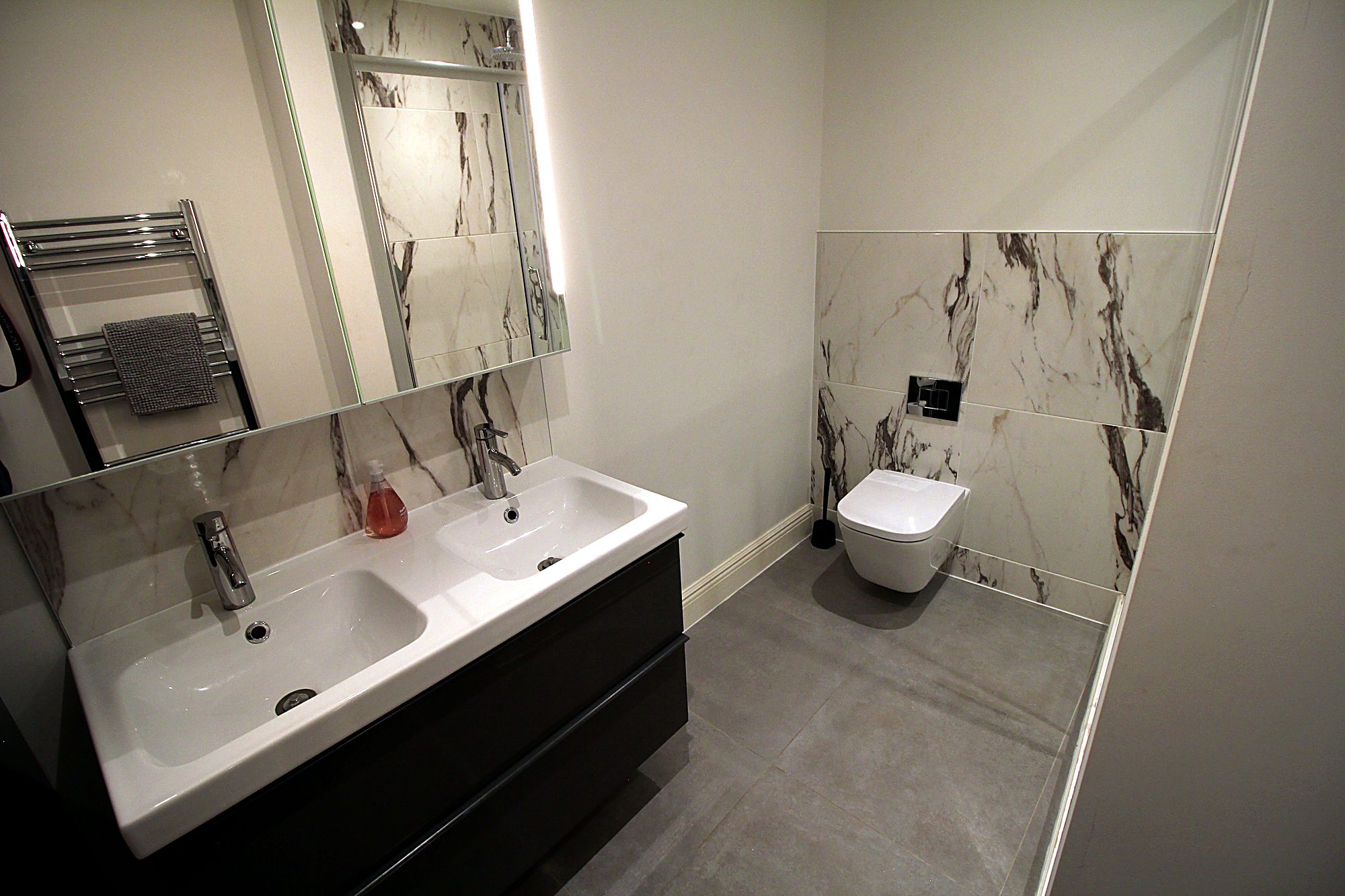 Bathroom with twin basins